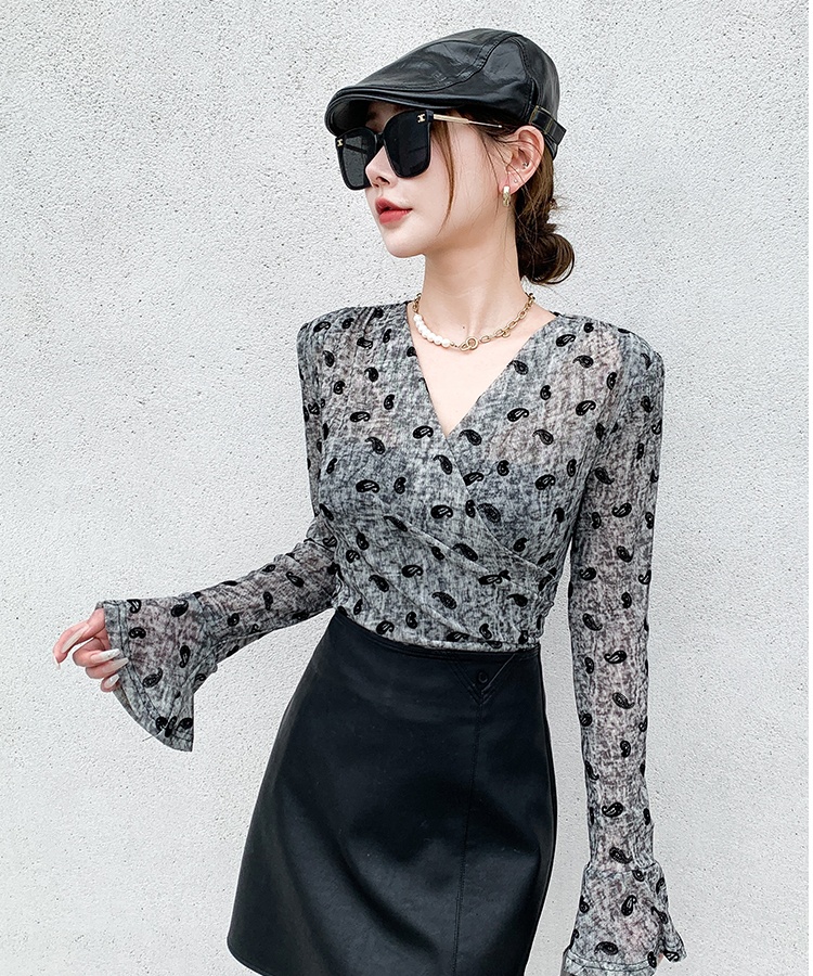 Bottoming Western style tops fashion small shirt for women