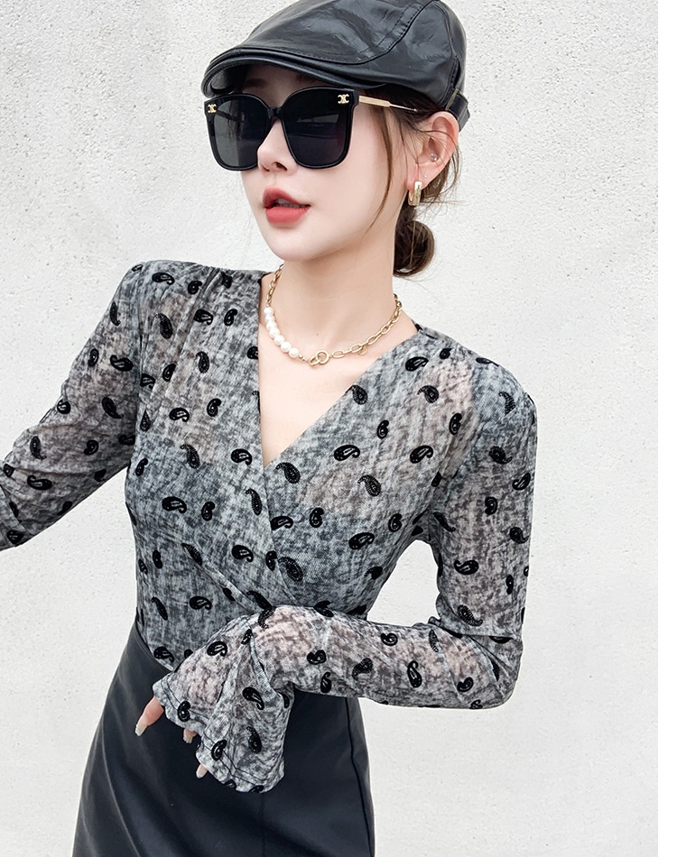 Bottoming Western style tops fashion small shirt for women