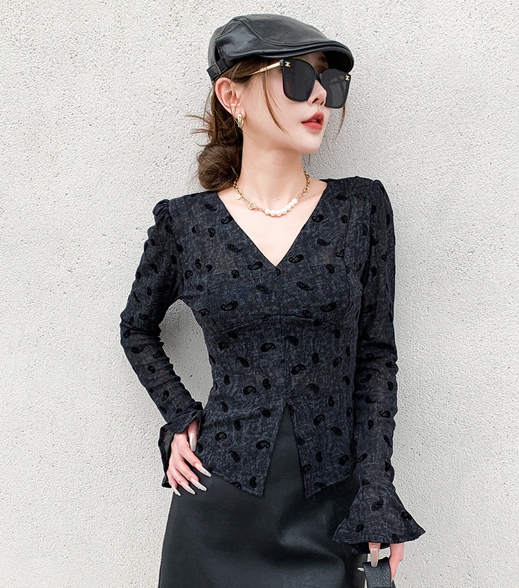 Gauze T-shirt Western style small shirt for women