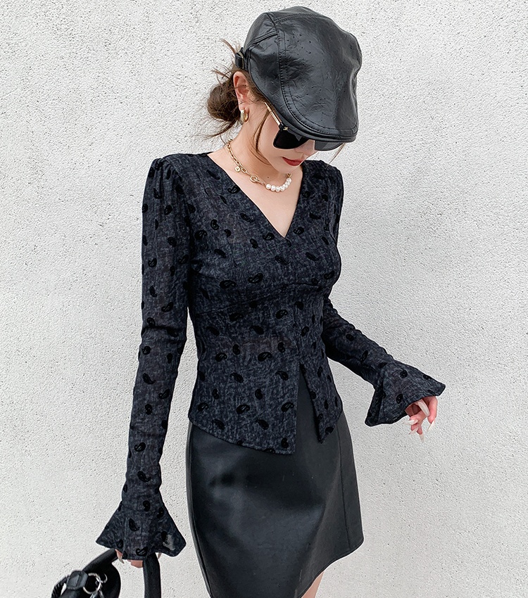 Gauze T-shirt Western style small shirt for women
