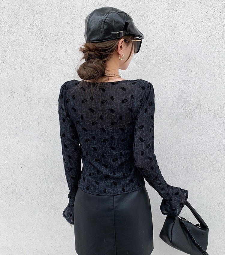 Gauze T-shirt Western style small shirt for women