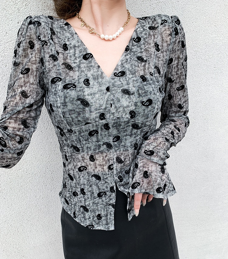 Gauze T-shirt Western style small shirt for women
