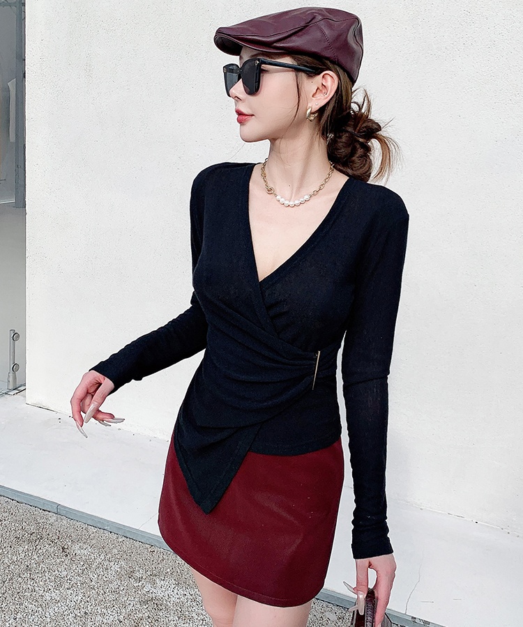 Irregular small shirt printing tops for women