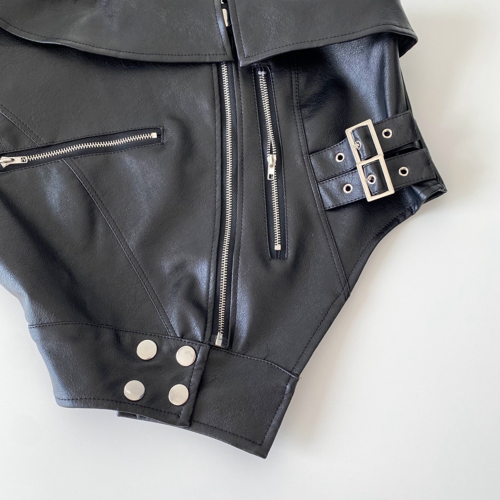 Spicegirl retro tops zip irregular vest for women