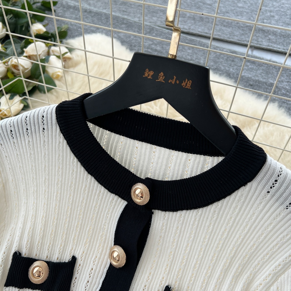 Lotus leaf hem sweater skirt 2pcs set for women