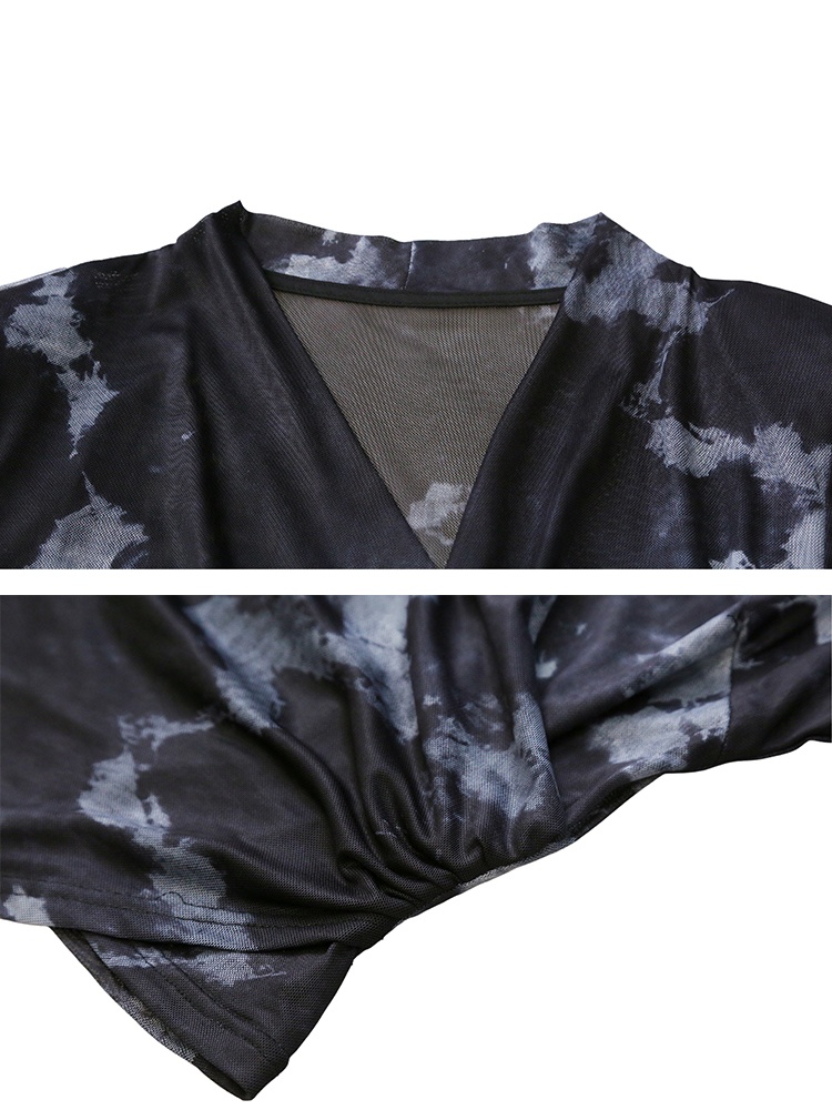 Autumn fashion printing tops bottoming slim irregular T-shirt