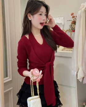 Slim long sleeve sweater inside the ride tops for women