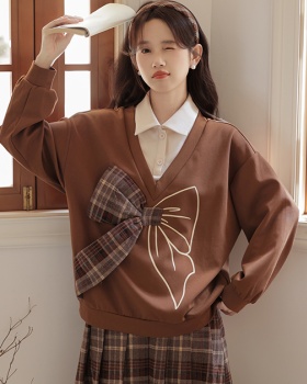 Bow Korean style college style hoodie