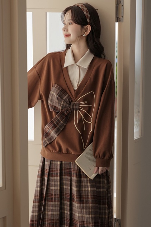 Bow Korean style college style hoodie