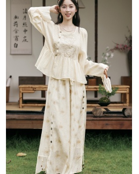 Spring and autumn commuting tops short casual pants a set