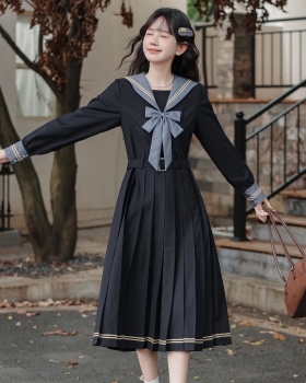 College long sleeve slim Woolen dress maiden sweet dress
