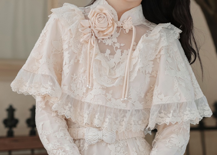 Retro France style cheongsam Pseudo-two shawl