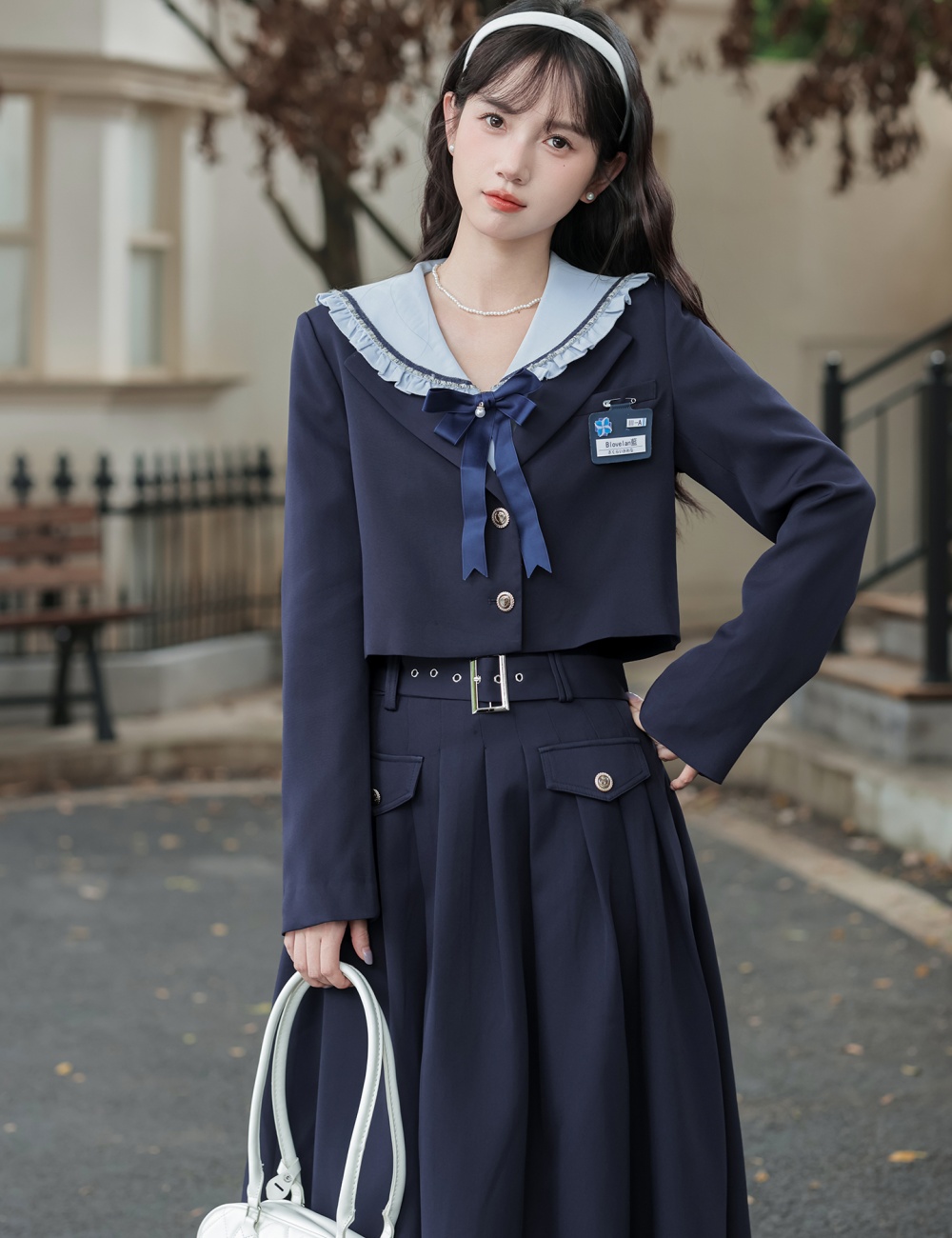 Sweet tender shirt France style retro tops 3pcs set