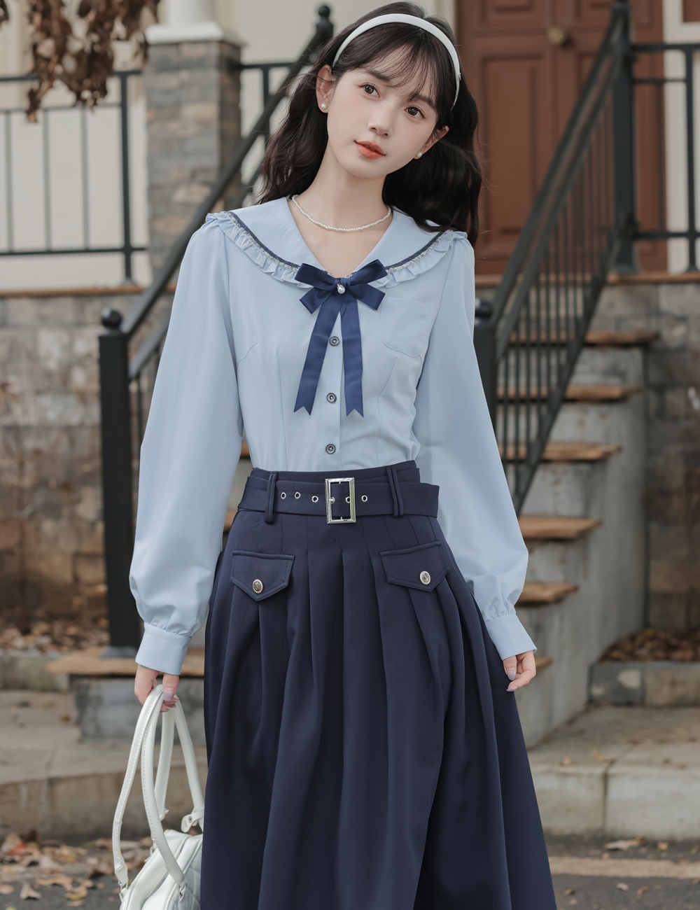 Sweet tender shirt France style retro tops 3pcs set