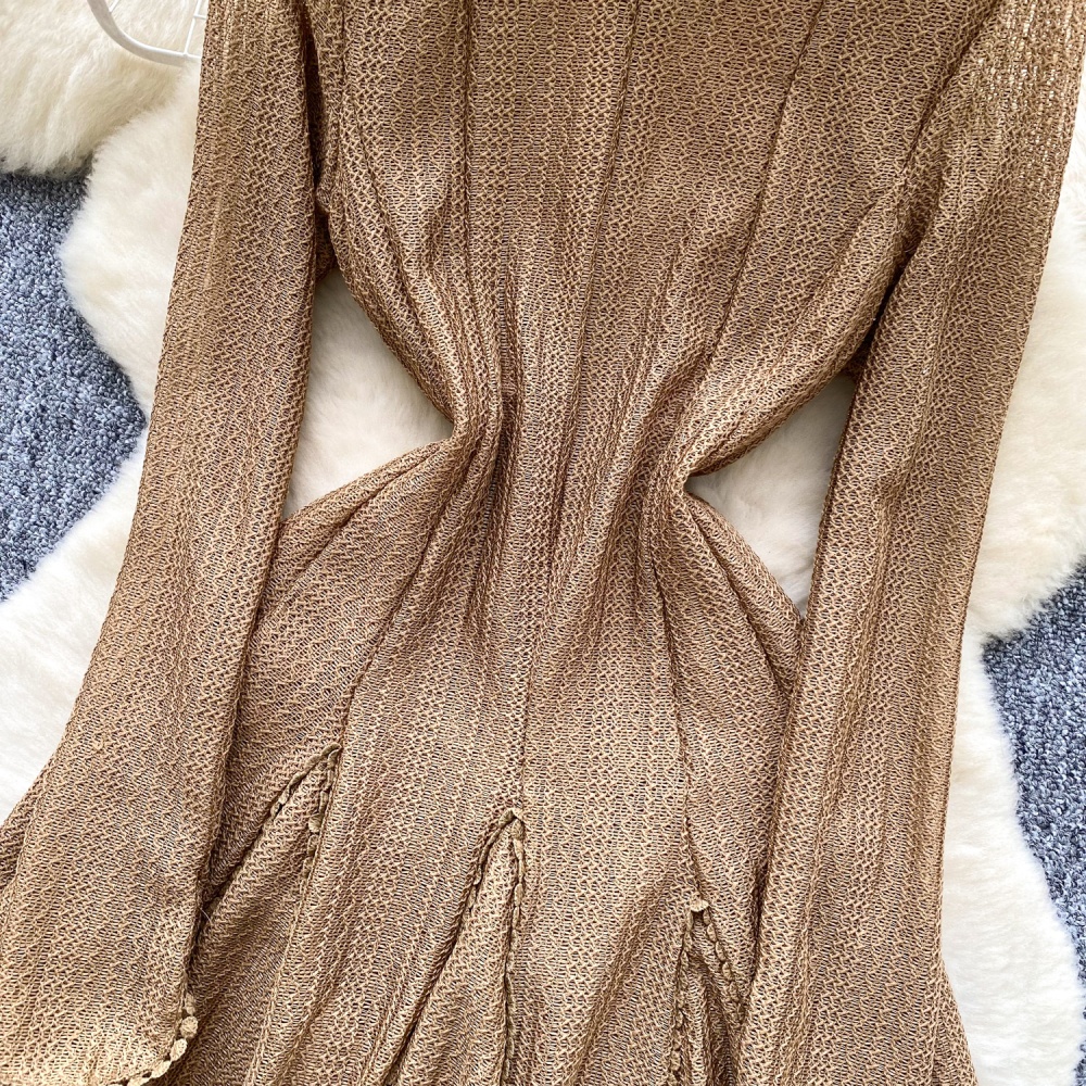 Niche pinched waist temperament autumn dress for women