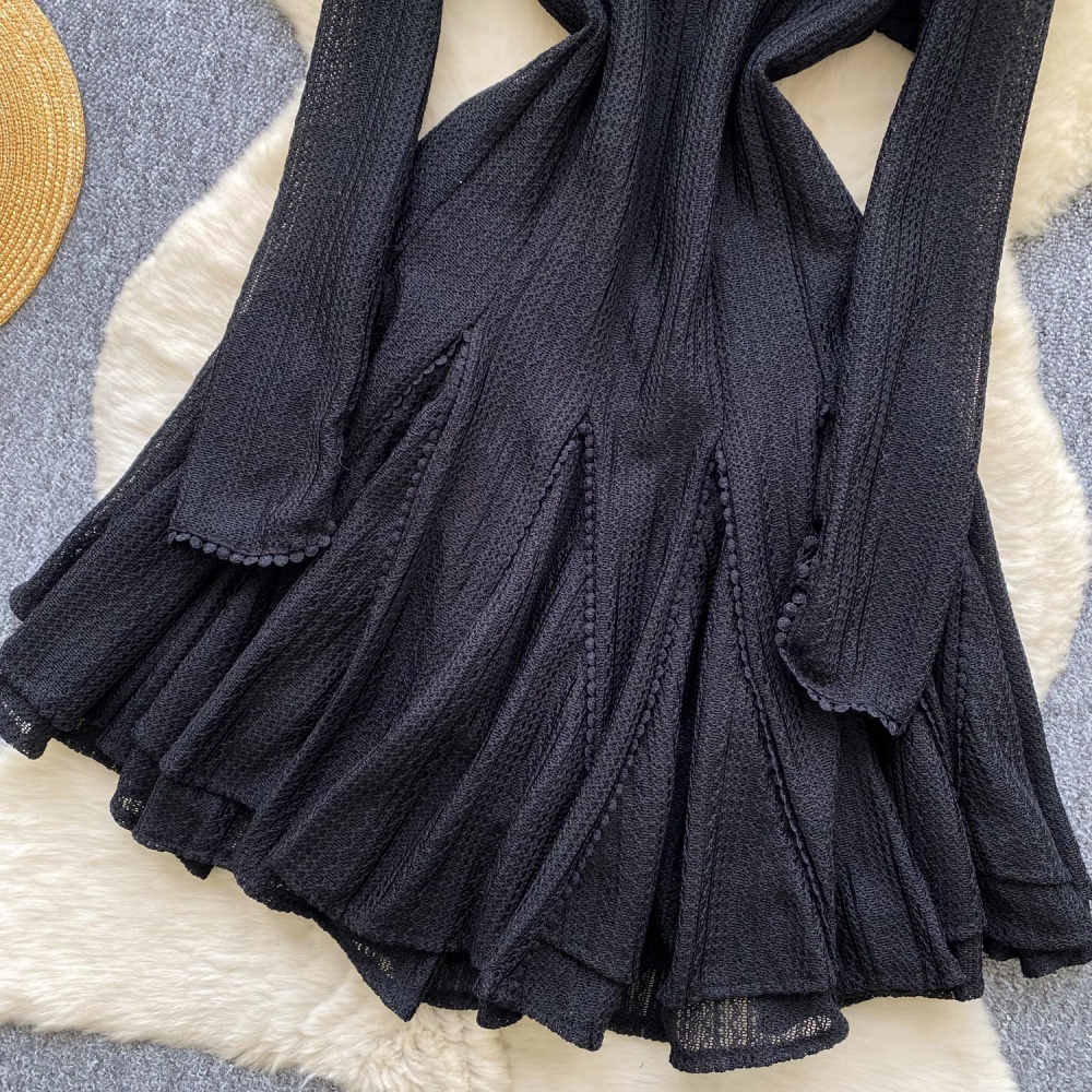 Niche pinched waist temperament autumn dress for women