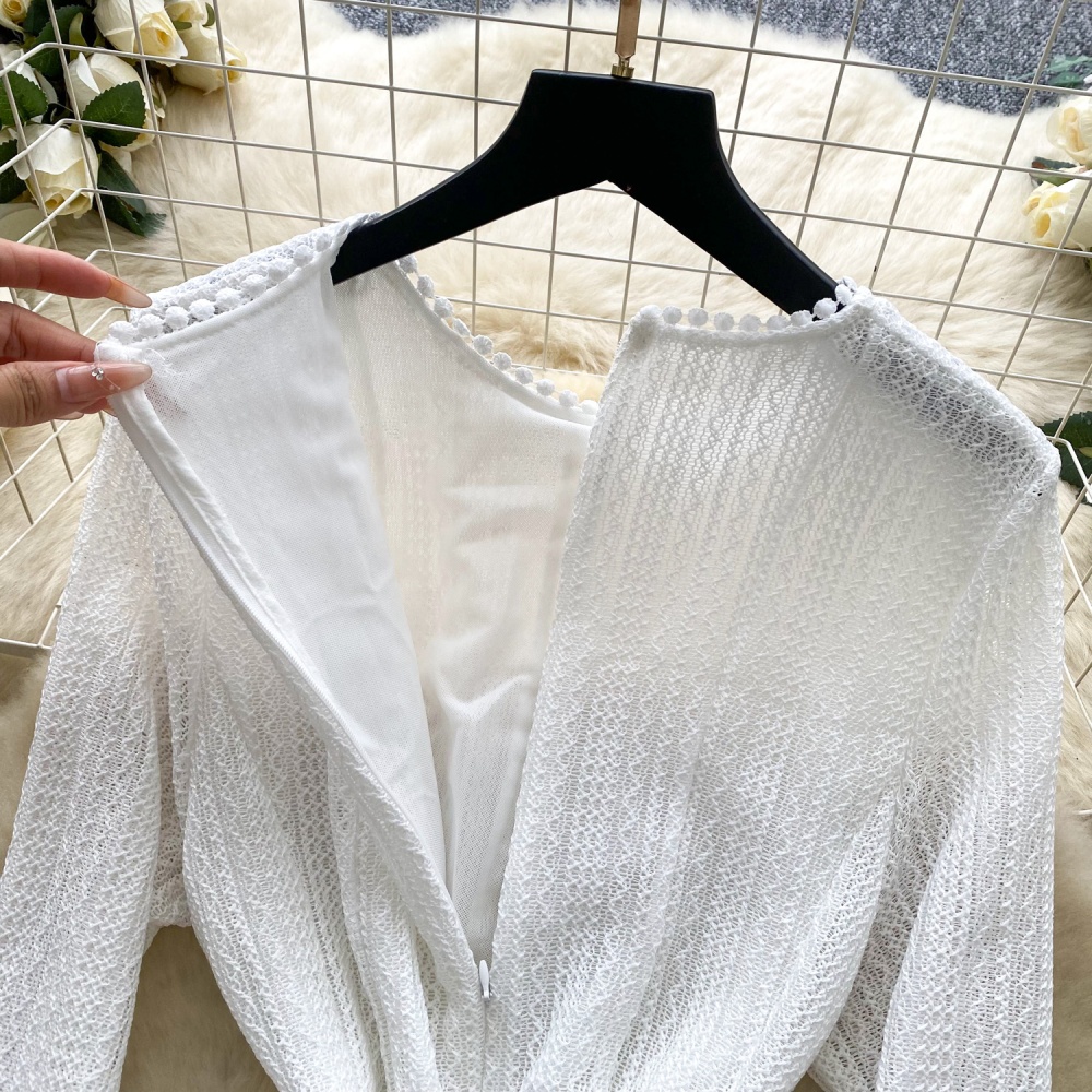 Niche pinched waist temperament autumn dress for women
