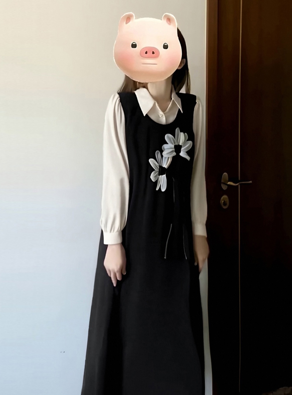 Slim long Pseudo-two large yard dress for women