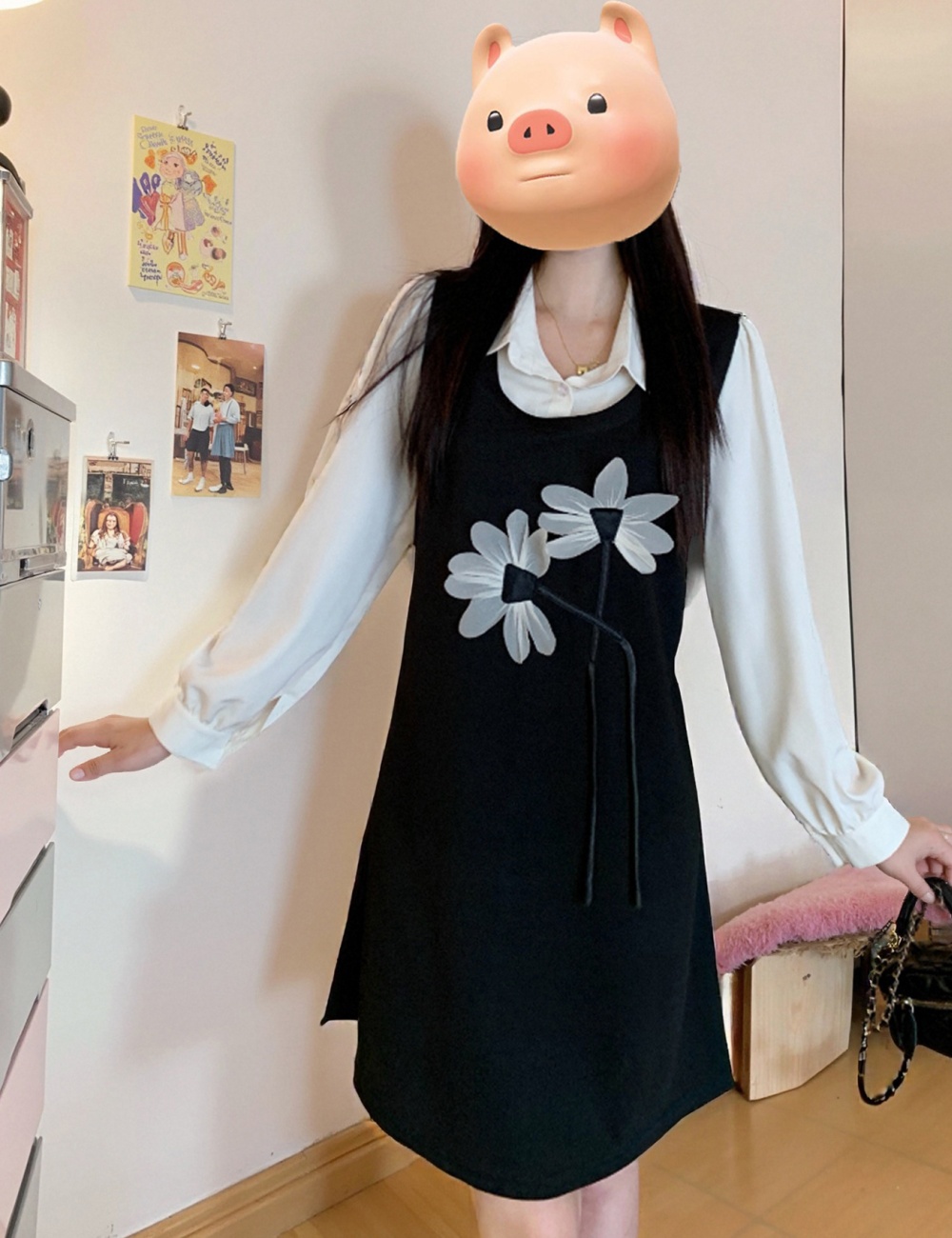 Large yard slim autumn and winter short dress for women