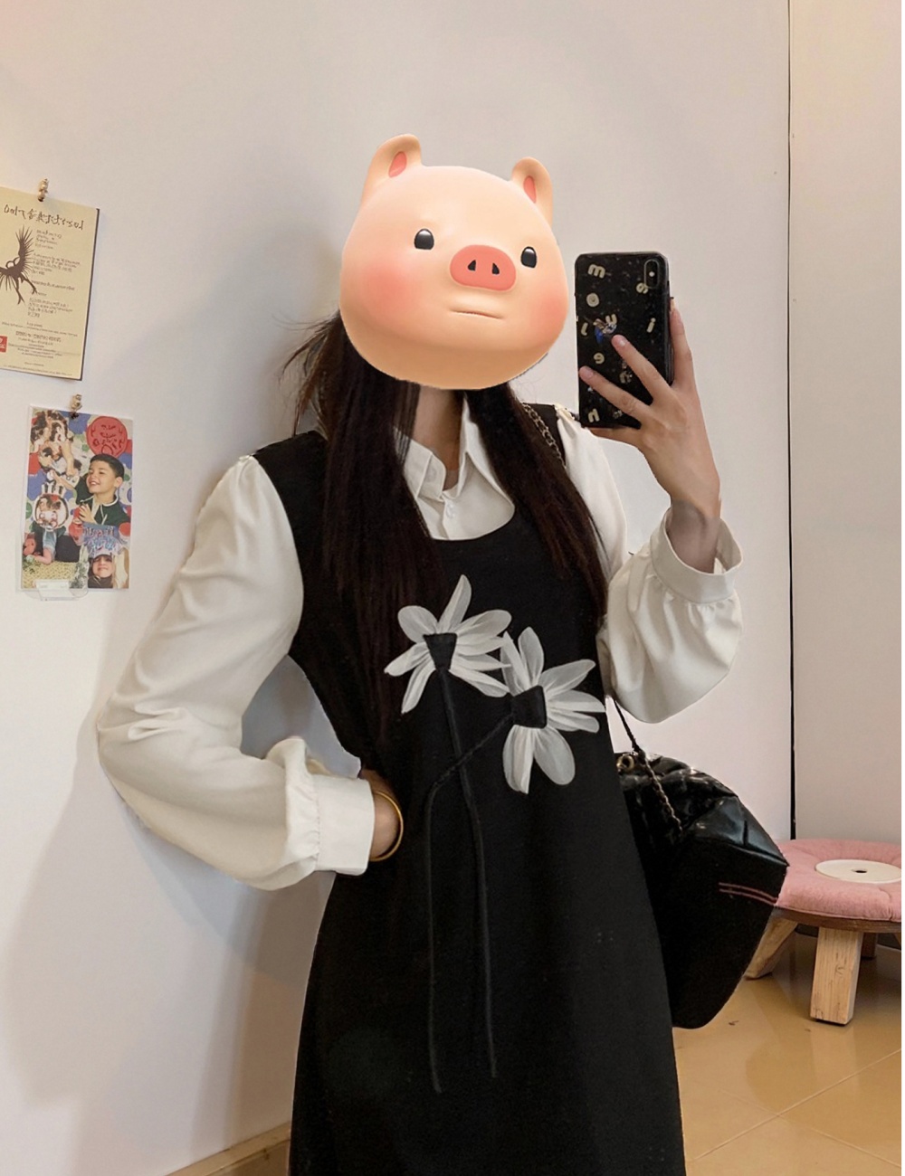 Large yard slim autumn and winter short dress for women