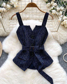 Sling autumn vest wears outside business suit for women