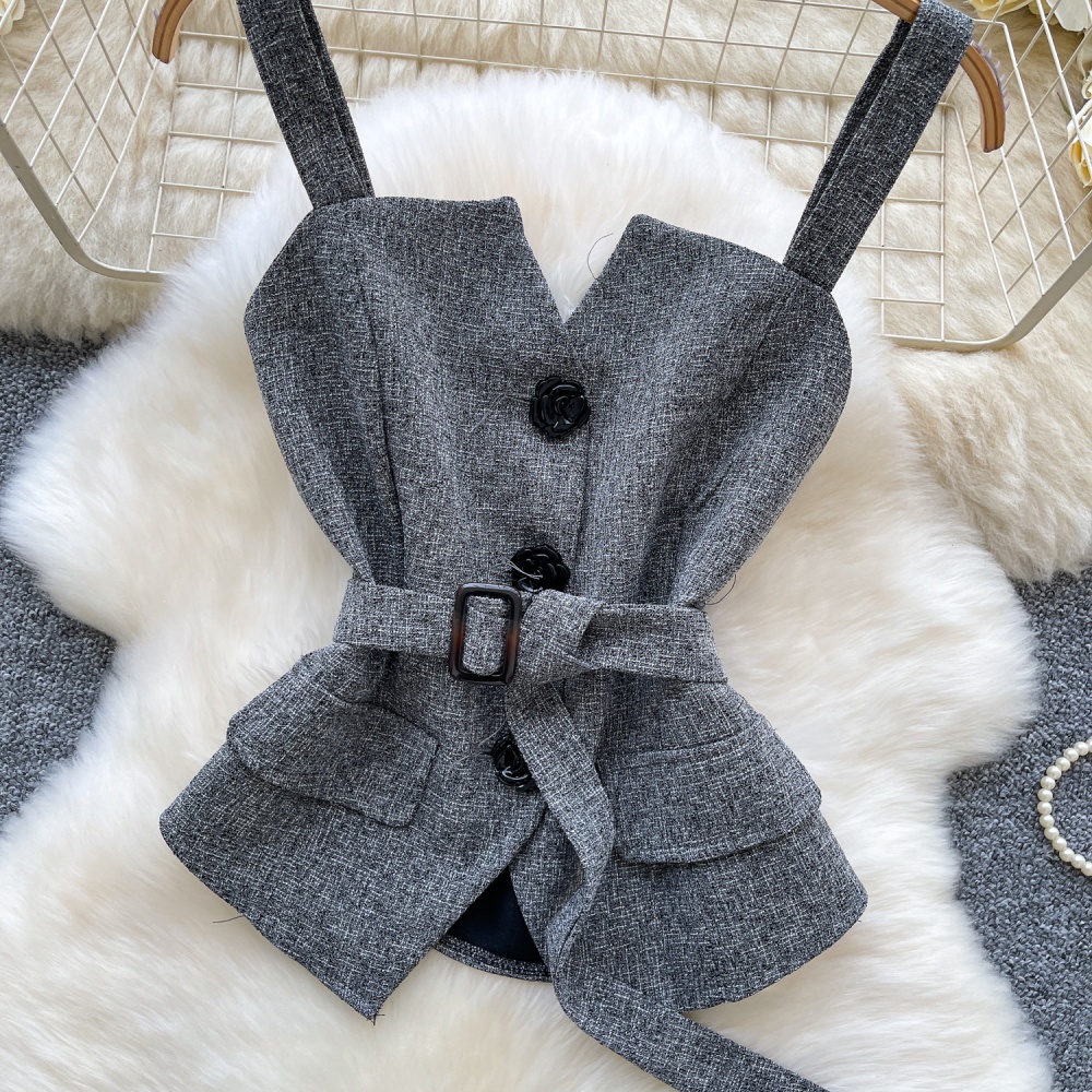 Sling autumn vest wears outside business suit for women