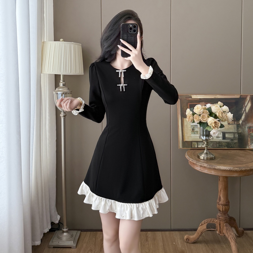 Rhinestone bow dress splice autumn and winter brooch