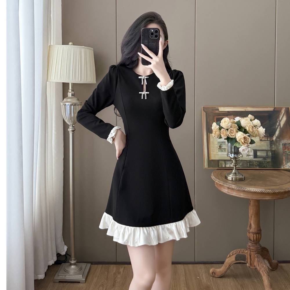 Rhinestone bow dress splice autumn and winter brooch