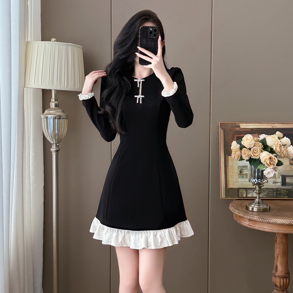 Rhinestone bow dress splice autumn and winter brooch