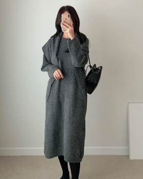 Personality loose shawl fashion dress 2pcs set