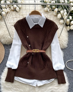 Sleeveless vest twist waistcoat 2pcs set