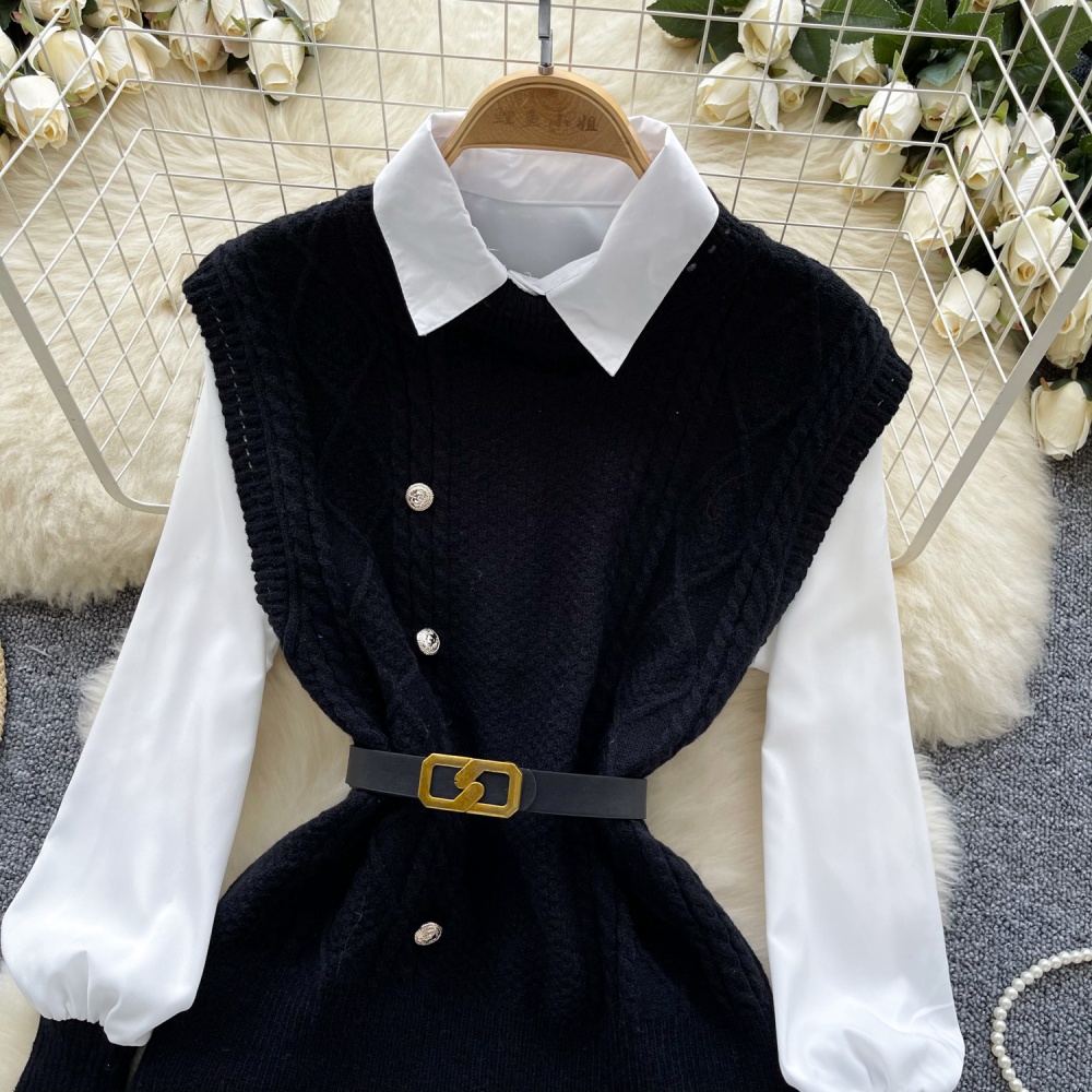Sleeveless vest twist waistcoat 2pcs set