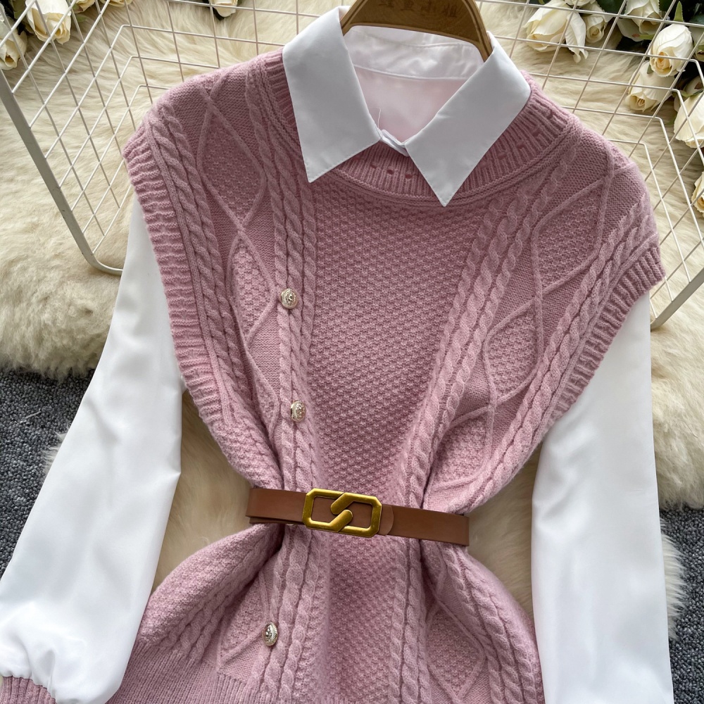 Sleeveless vest twist waistcoat 2pcs set