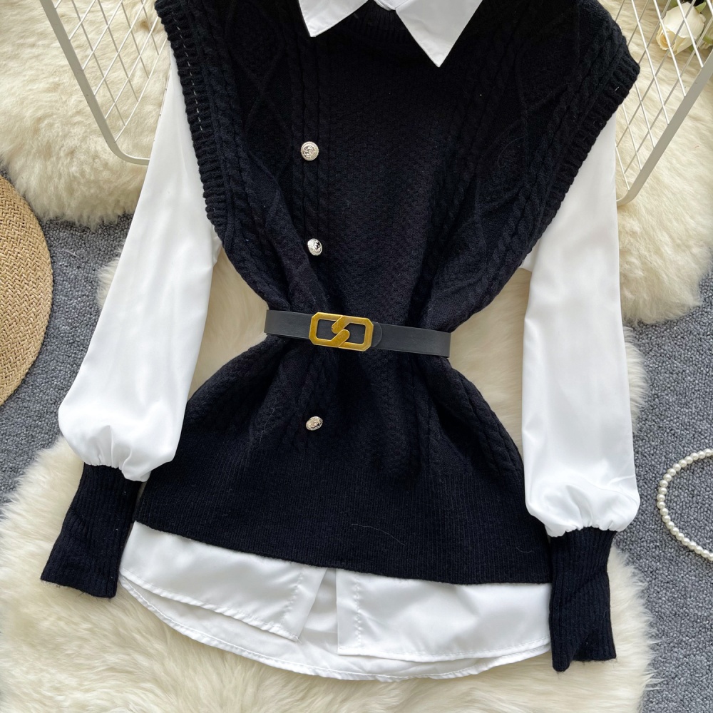 Sleeveless vest twist waistcoat 2pcs set