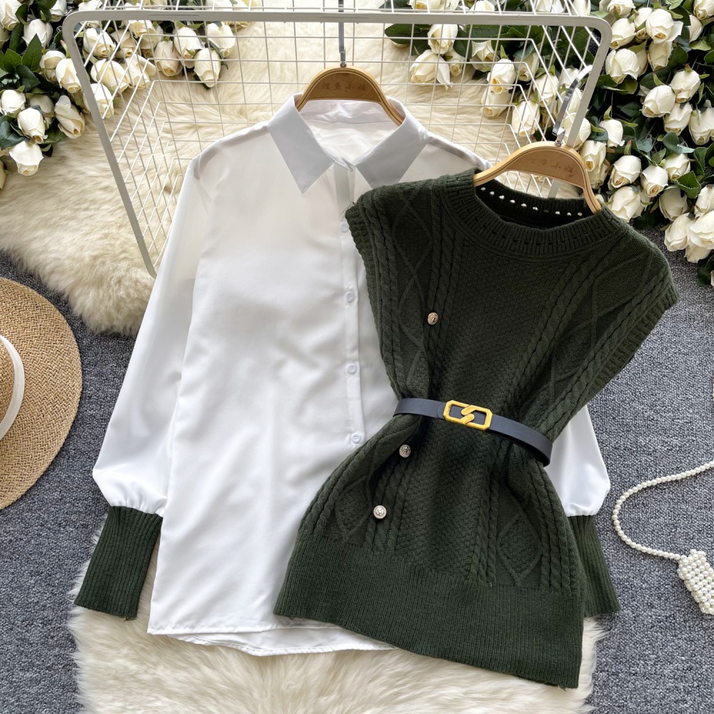 Sleeveless vest twist waistcoat 2pcs set
