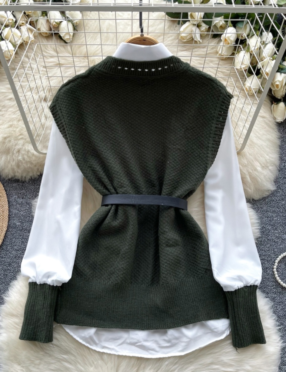 Sleeveless vest twist waistcoat 2pcs set