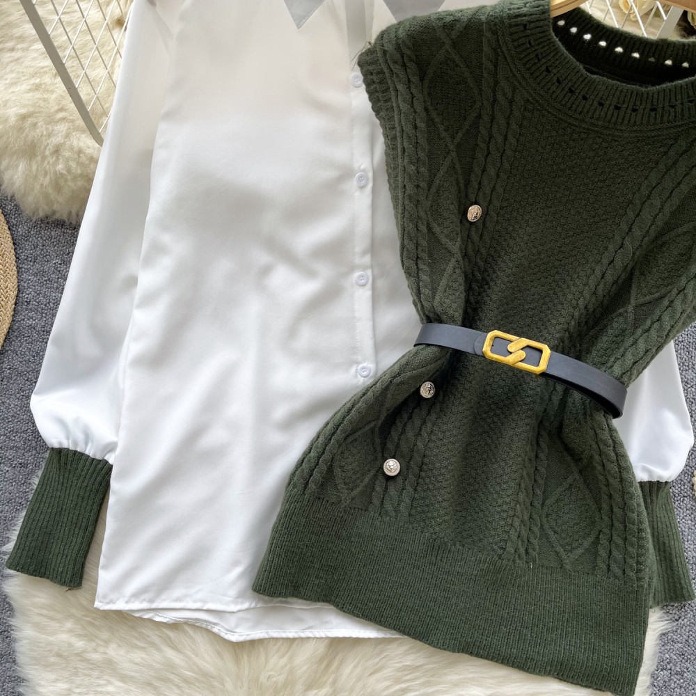 Sleeveless vest twist waistcoat 2pcs set
