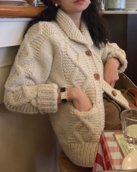 Lazy thick big knitting coat retro thick sweater