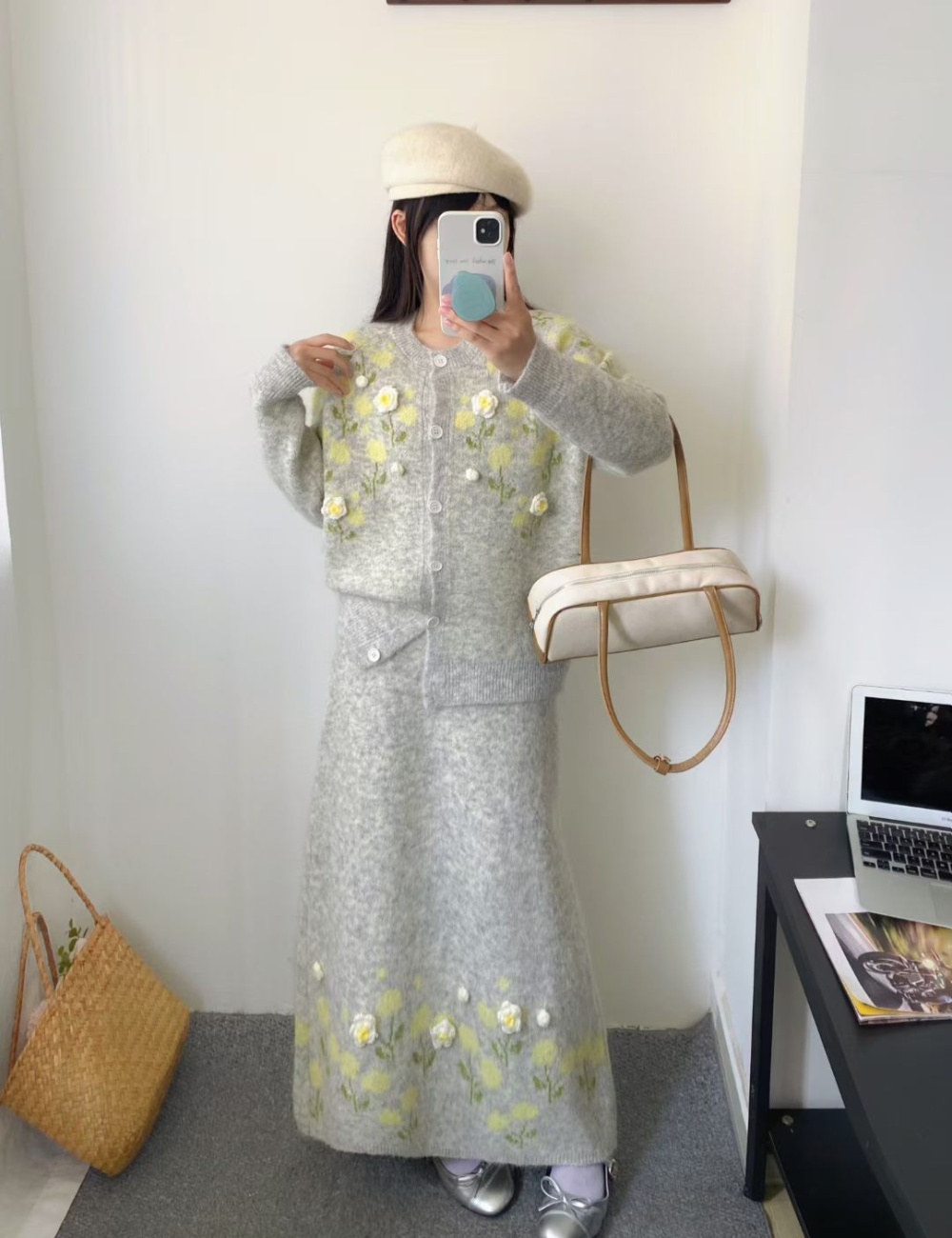 Temperament coat stereoscopic sweater for women
