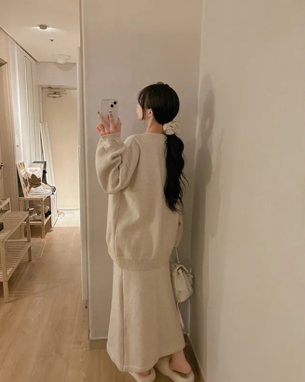 Mermaid skirt wrapped chest coat 3pcs set