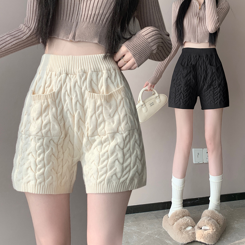 Twist Casual wears outside shorts thick high waist sweater