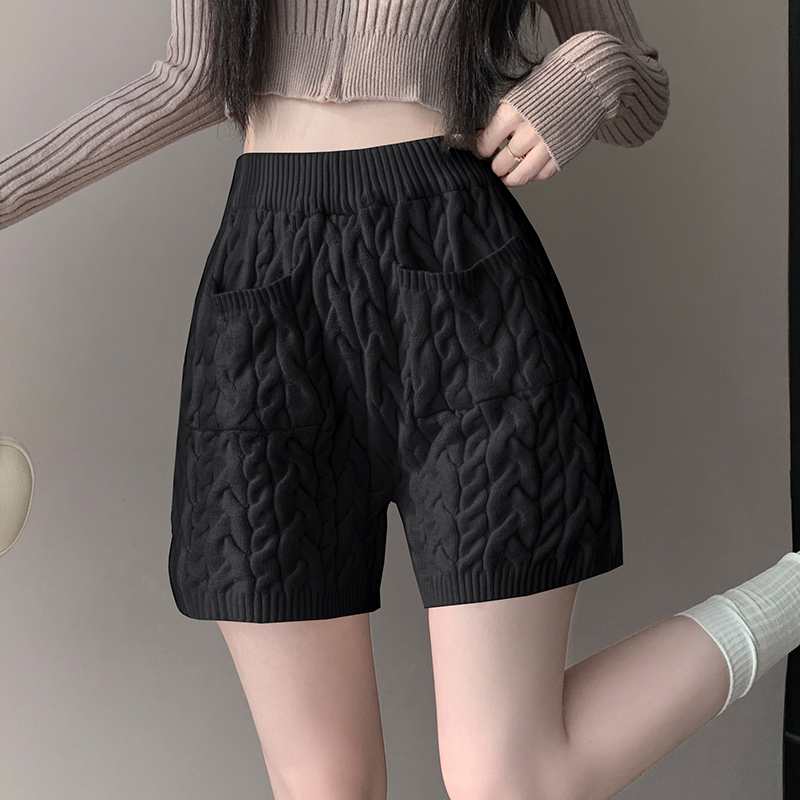 Twist Casual wears outside shorts thick high waist sweater