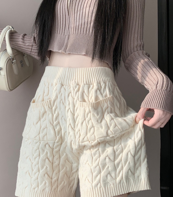 Twist Casual wears outside shorts thick high waist sweater