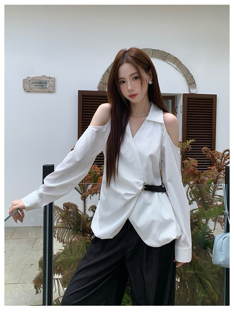 Long sleeve autumn tops pure small shirt