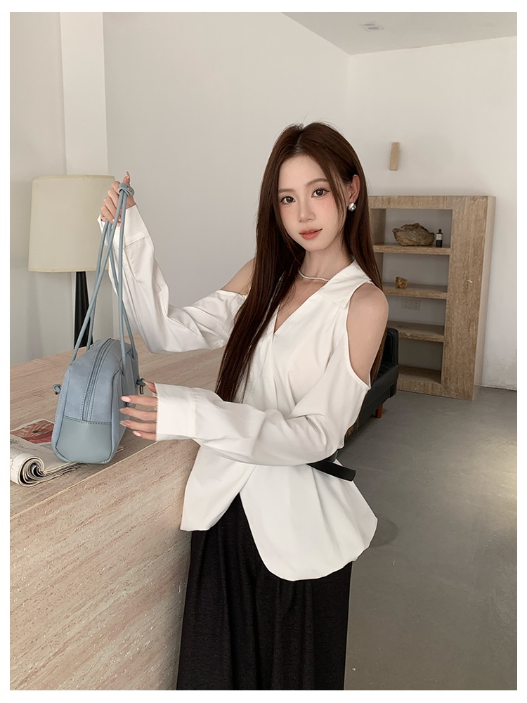 Long sleeve autumn tops pure small shirt