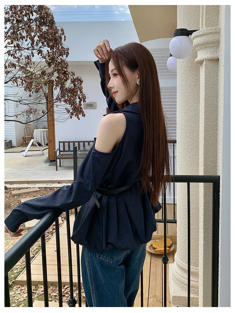 Long sleeve autumn tops pure small shirt