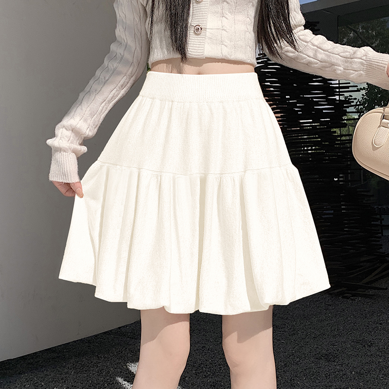 Autumn skirt high waist puff skirt for women