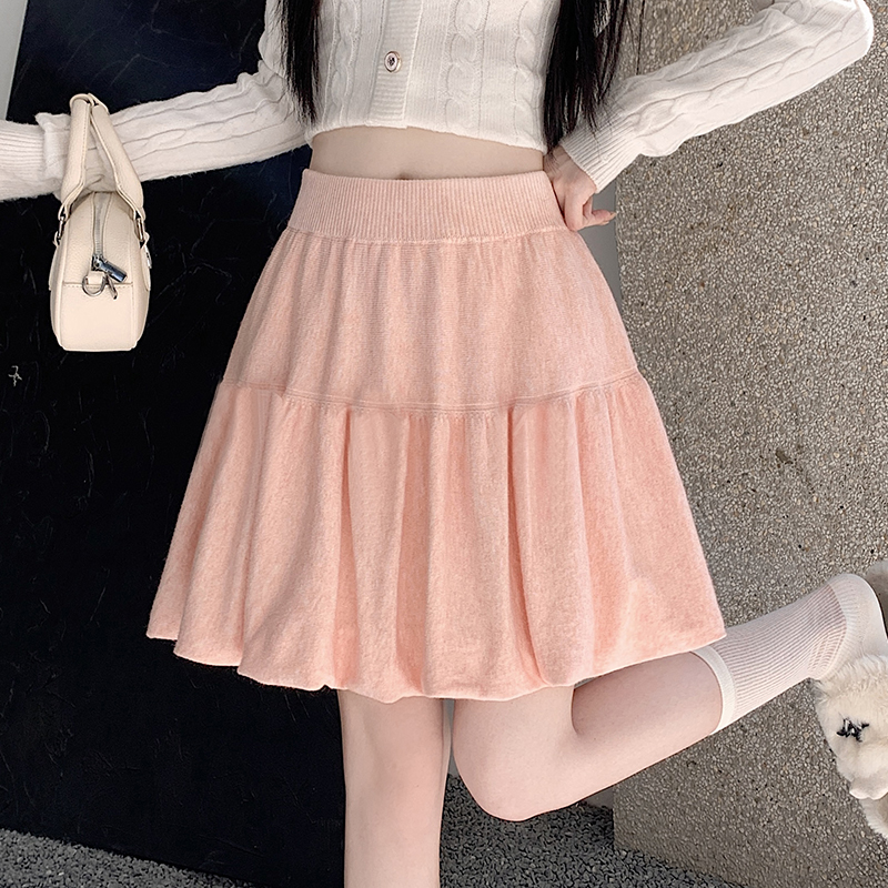 Autumn skirt high waist puff skirt for women