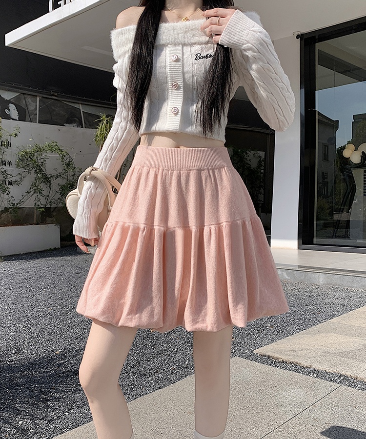 Autumn skirt high waist puff skirt for women