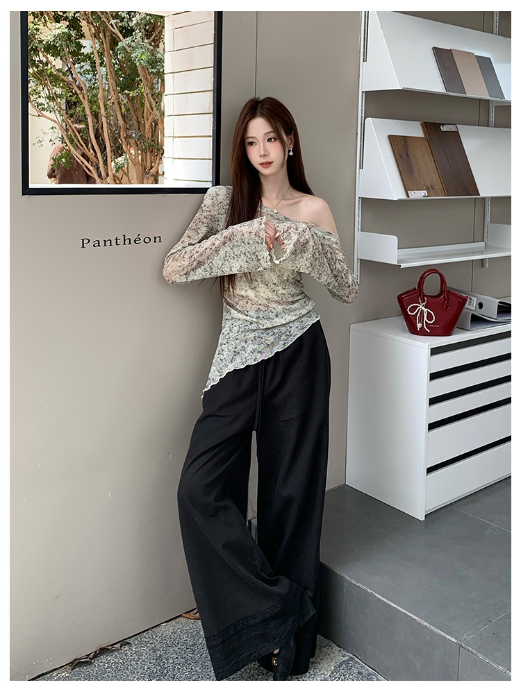 Autumn tops tie dye long pants 2pcs set for women